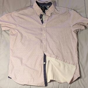 Construct Mens Short Sleeve Stretch Shirt with Flamingos